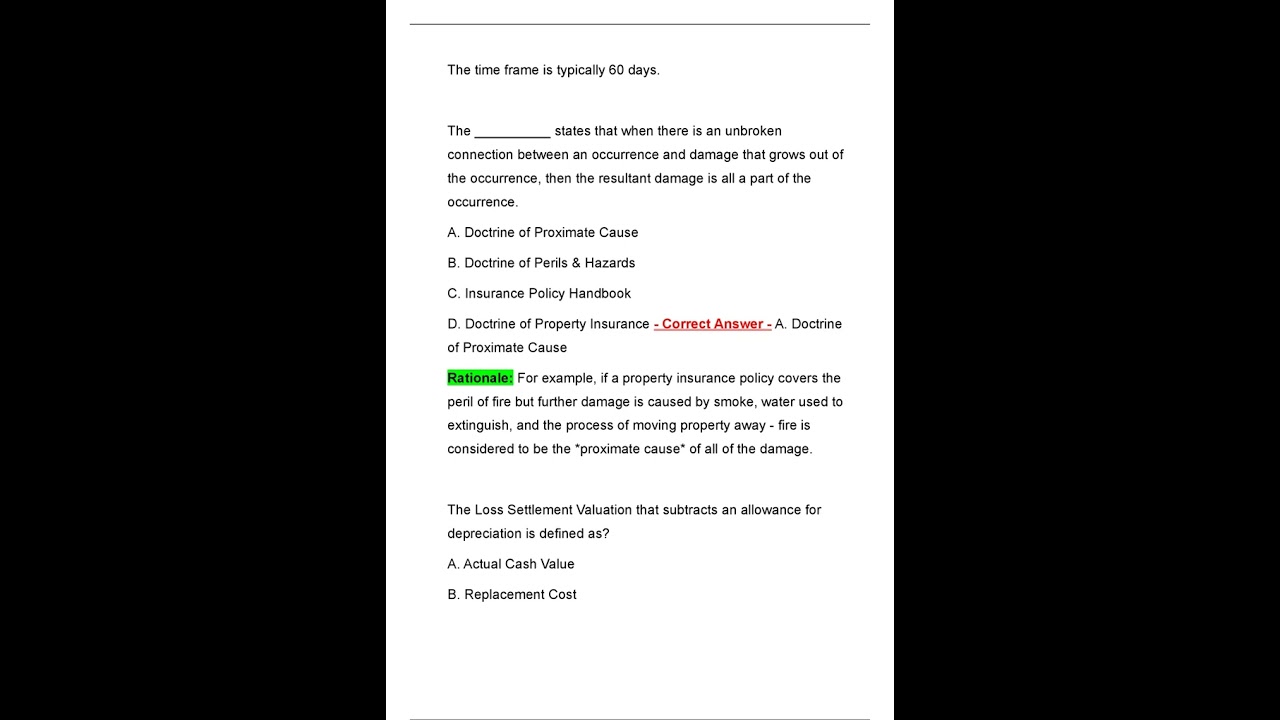 FLORIDA CLAIMS ADJUSTER EXAM QUESTIONS AND ANSWERS GRADED A