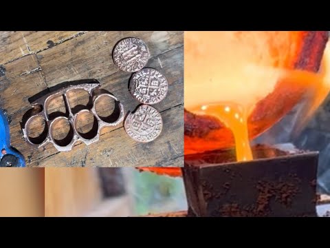 Making pirate treasure coins and some knuckles to protect them!