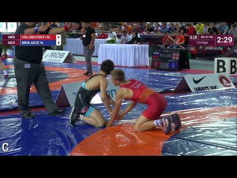 1/2 GR - 57 kg: M. HOLUBOVSKYI (UKR) v. N. BROLADZE (GEO)