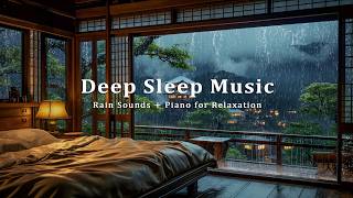 3 Hours Relaxing Rain and Soft Piano - Warm Bedroom Music for Stress Relief, Anxiety and Meditation