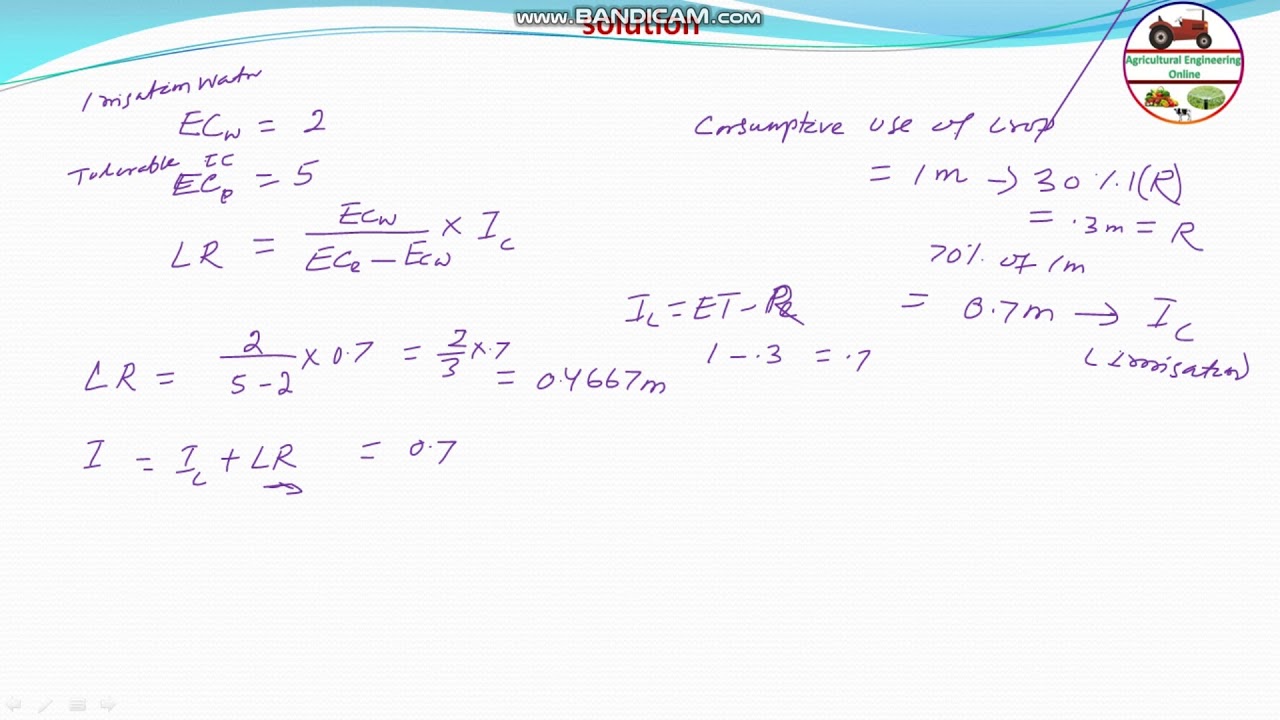 Leaching Requirement and Percolation  Quantity GATE 2011 Q-39