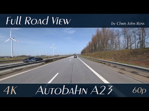 Autobahn (A23), Germany: Dithmarscher Geest - Heide West - 4K (UHD/2160p/60p)