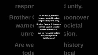 In the 1920s, Masonic leaders argued for civic responsibility and unity.