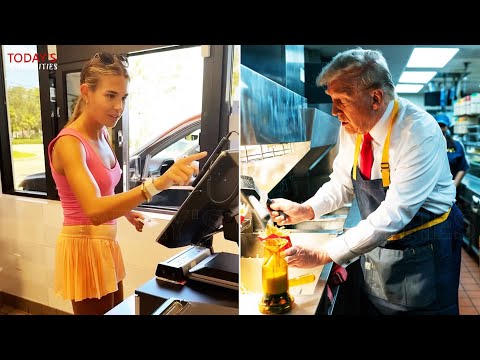 Kai Trump follows in his grandpa's footsteps by working at a fast food
