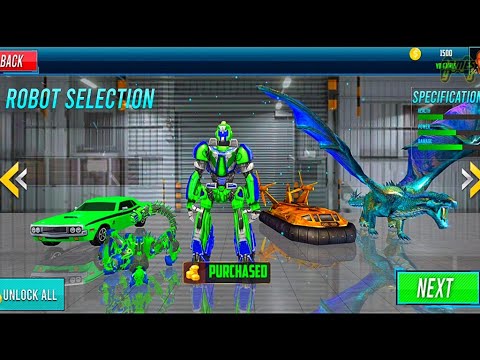 Robot Multiple Transformation Game 2021: Green Scorpion Dragon Car Robot Battle - Android Gameplay