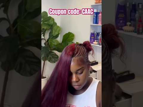 Stitches Braids w/ Side Part Quick Weave🌺Burgundy Color Bundles Review & Leave Out Ft.#ulahair