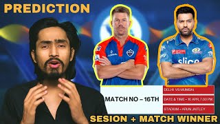 DC VS MI | match no 16 | Todays match prediction | who will win mi vs dc | winner | Delhi | Mumbai