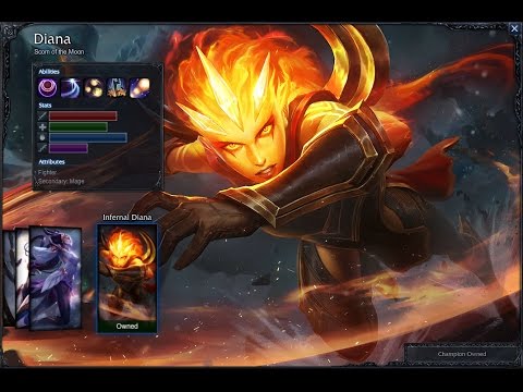 Infernal Diana Skin Spotlight Gameplay 1080p HD League Of Legends