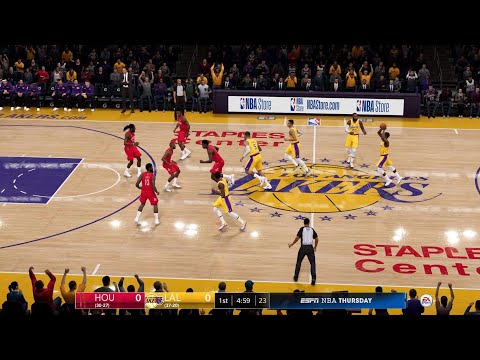 NBA LIVE 19 New Patch 1.21 - Houston Rockets vs Los Angeles Lakers - CPU SIM Full Game PS4 PRO - HD