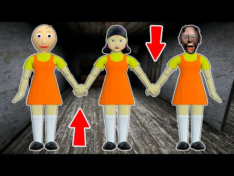 Granny vs Baldi vs Squid Game (오징어 게임) - funny horror animation (141-150 part. all series in a row)