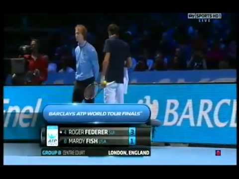 Roger Federer vs Mardy Fish ATP World Tour Finals London 2011 Set1