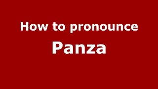 How to pronounce Panza