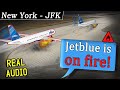 FIRE DURING TAKEOFF on Jetblue A321 at Kennedy Airport