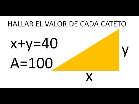 TRIÁNGULO RECTÁNGULO. Hallar los catetos. Conocemos el área y longitud de los dos catetos