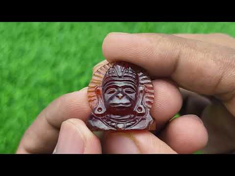 Face of Hanuman in Gomedh / Hessonite - 35 carats video