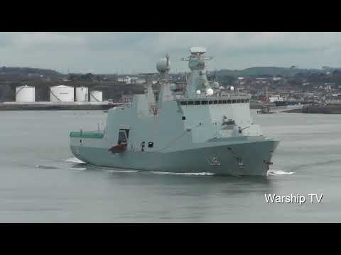 ROYAL DANISH NAVY HDMS ABSALON L16 ENTERS DEVONPORT NAVAL BASE AT DEVIL'S POINT - 4th December 2017