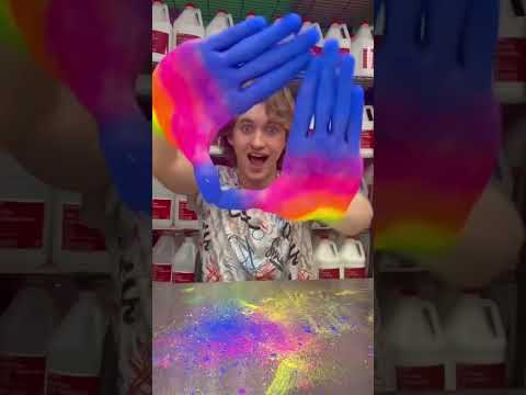 RAINBOW SLIME HANDS 😱🌈😱🌈😱🌈😱🌈😱🌈😱 #slime #slimeshop