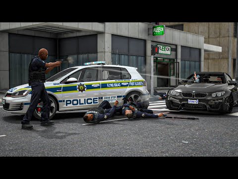 GTA 5 Mzansi edition With Real Life Police Cars & Realistic graphics - The Bank Heist
