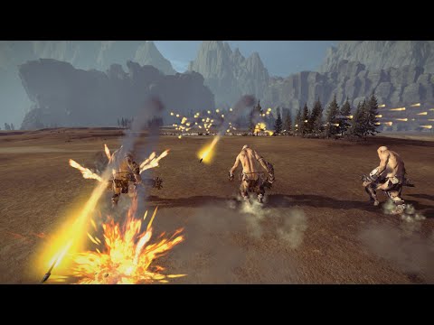 200 Hellstorm Rockets VS Giants Warhammer Total War