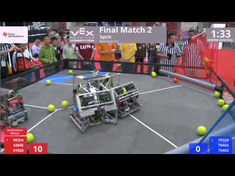 VEX Worlds 2016 - VRC MS Spirit - Finals 2 (8825A 6364E 8192A) 248 vs 226 (7932A 7646A 7646G)