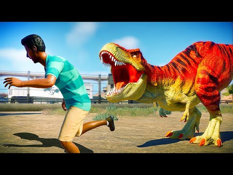 2x T-REX vs INDOMINUS REX vs ACROCANTHOSAURUS - Jurassic World Evolution 2