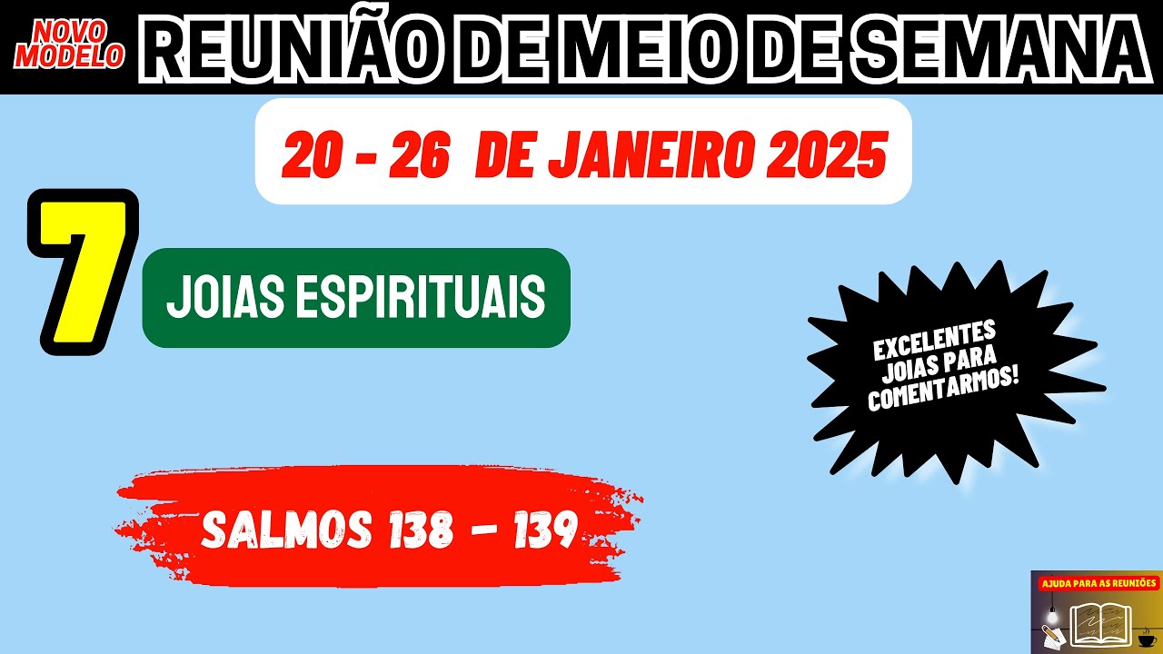 7 JOIAS ESPIRITUAIS PARA Reunião de meio de semana 20-26 de janeiro 2025.