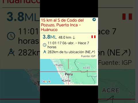 Sismo Detector: Puerto Inca - Huánuco