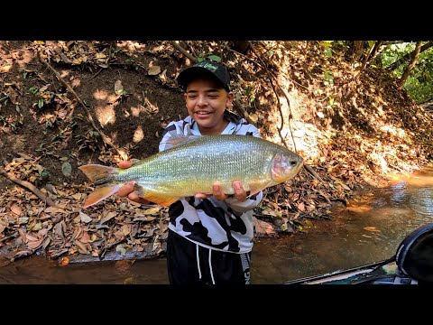 PESCARIA E AVENTURA DE CAIAQUE COM MEU SOBRINHO. Davy lambari 