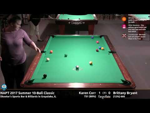 Karen Corr vs Brittany Bryant - NAPT 2017 Summer 10-Ball Classic