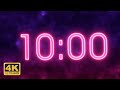 10 Minutes Countdown Timer - Neon [4K]