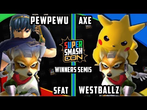 Smash Con 2017 SSBM - PewPewU & SFAT vs. Axe & Westballz - Smash Melee Doubles WS