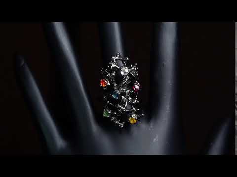 Серебряное кольцо с натуральными Сапфирами 17.5р видео