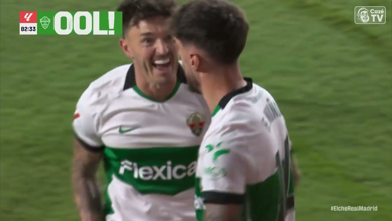 GOLAÇO DO ELCHE! FERNANDO NIÑO FINALIZA A BELA JOGADA E EMPATA O JOGO CONTRA O REAL MADRID EM LALIGA