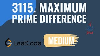 YouTube video '3115. Maximum Prime Difference #leetcode #coding #codingsolutions #amazoninterviewpreparation'