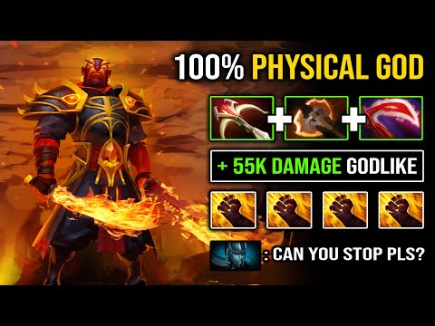 CRAZIEST PHYSICAL EMBER +55K DMG Insanely Cleave with Battle Fury Daedalus Vs PA Crit Queen DotA 2