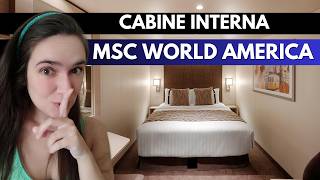 Cabine INTERNA do MSC WORLD AMERICA | Tour completo pela cabine 10506