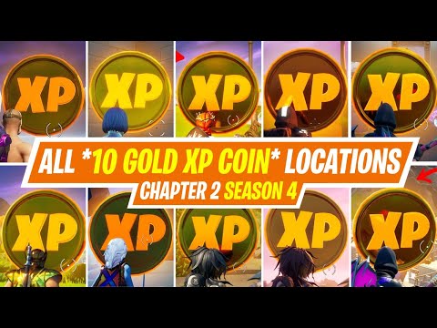 ALL 10 GOLD XP COIN LOCATIONS IN FORTNITE SEASON 4 - WHERE TO FIND GOLD XP COIN IN FORTNITE SEASON 4