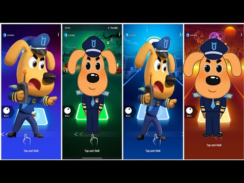 SHERIFF LABRADOR EXE vs DOBIE EXE vs SHERIFF PAPILLON EXE x Coffin Dance | 725 Tiles Hop