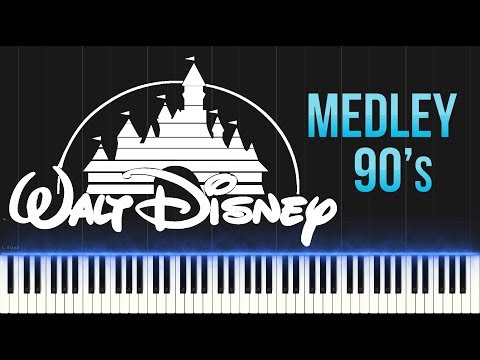 Disney 90's Medley (Piano Tutorial Synthesia)