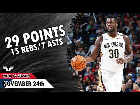 Julius Randle - 2018.11.24 - Pelicans vs Wizards - 29 Pts, 15 Reb, 7 Asts