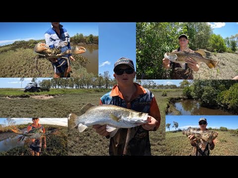 Mudcrabbing and Crazy Barramundi Fishing in Flooded Saltwater Creek