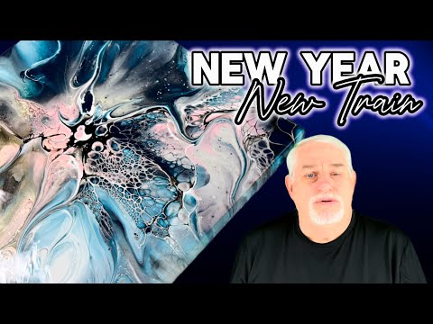 #263. NEW YEAR —NEW TRAIN! #art #sheleeartstyle #fluidartist #artist by Dave's DRH ACRYLIC CREATIONS