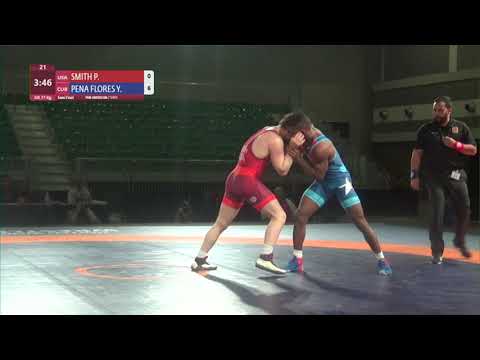 1/2 GR - 77 kg: P. SMITH (USA) v. Y. PENA FLORES (CUB)