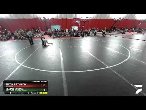 86 Lbs 5th Place Match - Cillian Vroman, First There Training Facility Vs Jakob Sleznikow, Wiscons