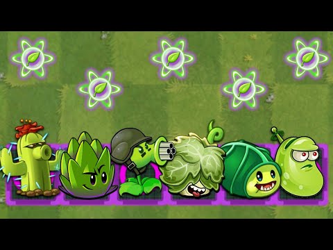 PvZ 2 - Every GREEN Plants Power-Up Vs Brickhead Zombie!