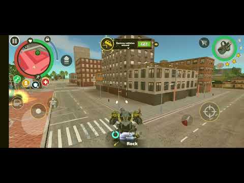 😱Rope Hero: Vice Town 🔥🔥(stone giant fight army tank) stone monster destroy army tank and robot car