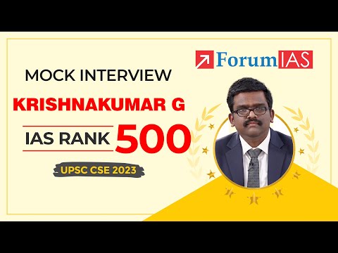 IAS Topper Krishnakumar G - UPSC CSE 2023 - YouTube