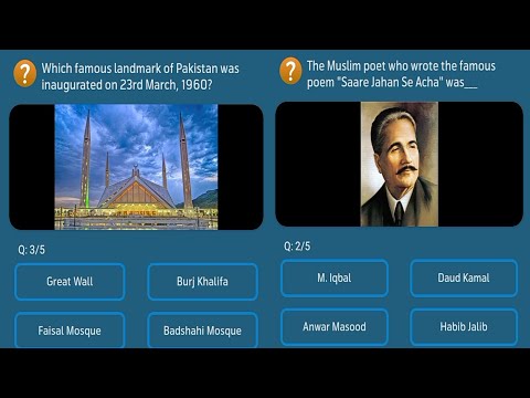 Which famous landmark of Pakistan was inaugurated on 23rd Match, 1960? | The Muslim poet who wrote