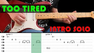 TOO TIRED - Guitar lesson - Intro solo with tabs (fast &amp; slow) - Gary Moore