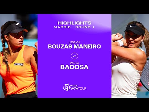 Теннис Jessica Bouzas Maneiro vs. Paula Badosa | 2024 Madrid Round 1 | WTA Match Highlights